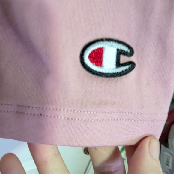 Champion Mauve Pink Long Sleeve Shirt XS Stretchy Cutout Embroidered Logo Sporty - Picture 4 of 7